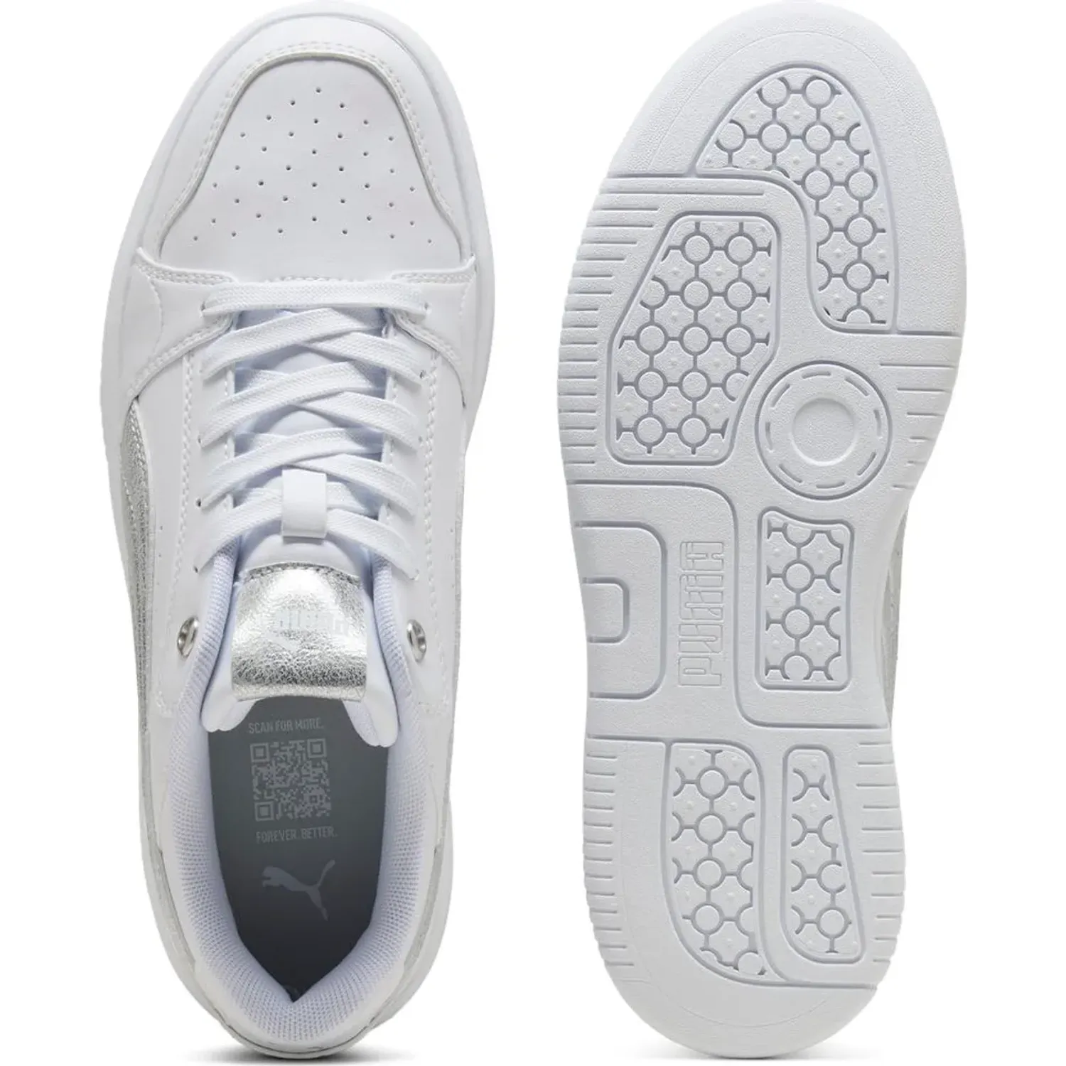 Puma Zapatillas Puma Urbanas Mujer Rebound Femme Low Metallic Whisper color blanco | Platanitos