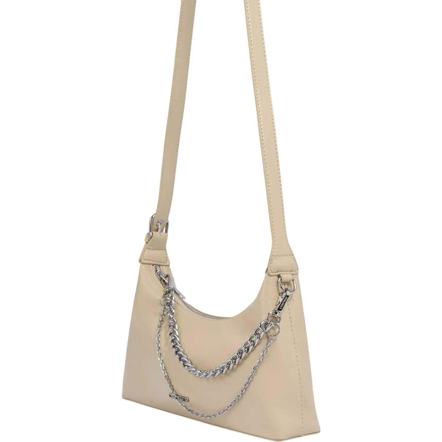 Bolso Crepier Mujer Crossbody Lali Mediano color beige | Platanitos