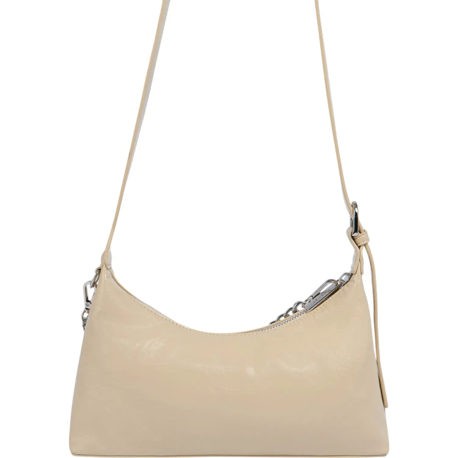 Bolso Crepier Mujer Crossbody Lali Mediano color beige | Platanitos