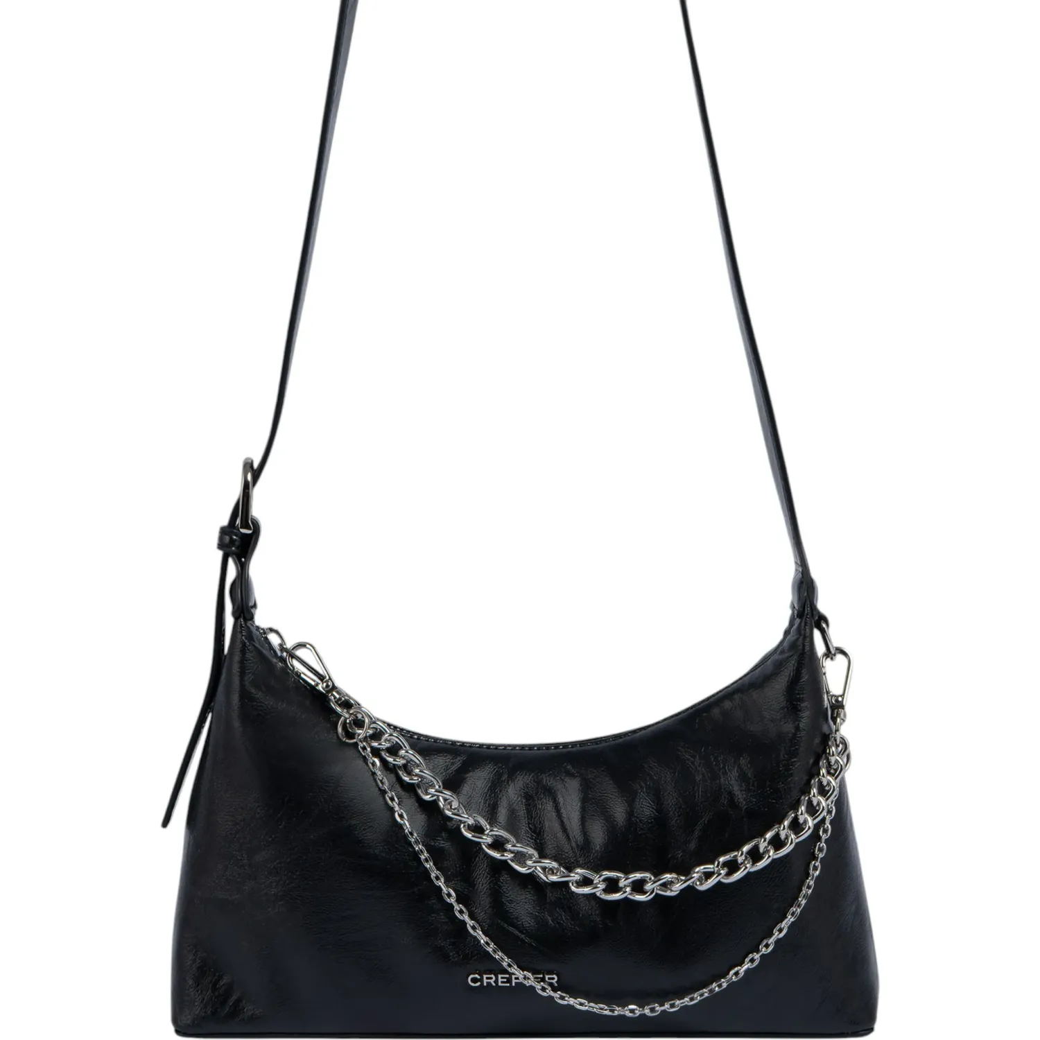 Bolso Crepier Mujer Crossbody Lali Mediano color negro | Platanitos