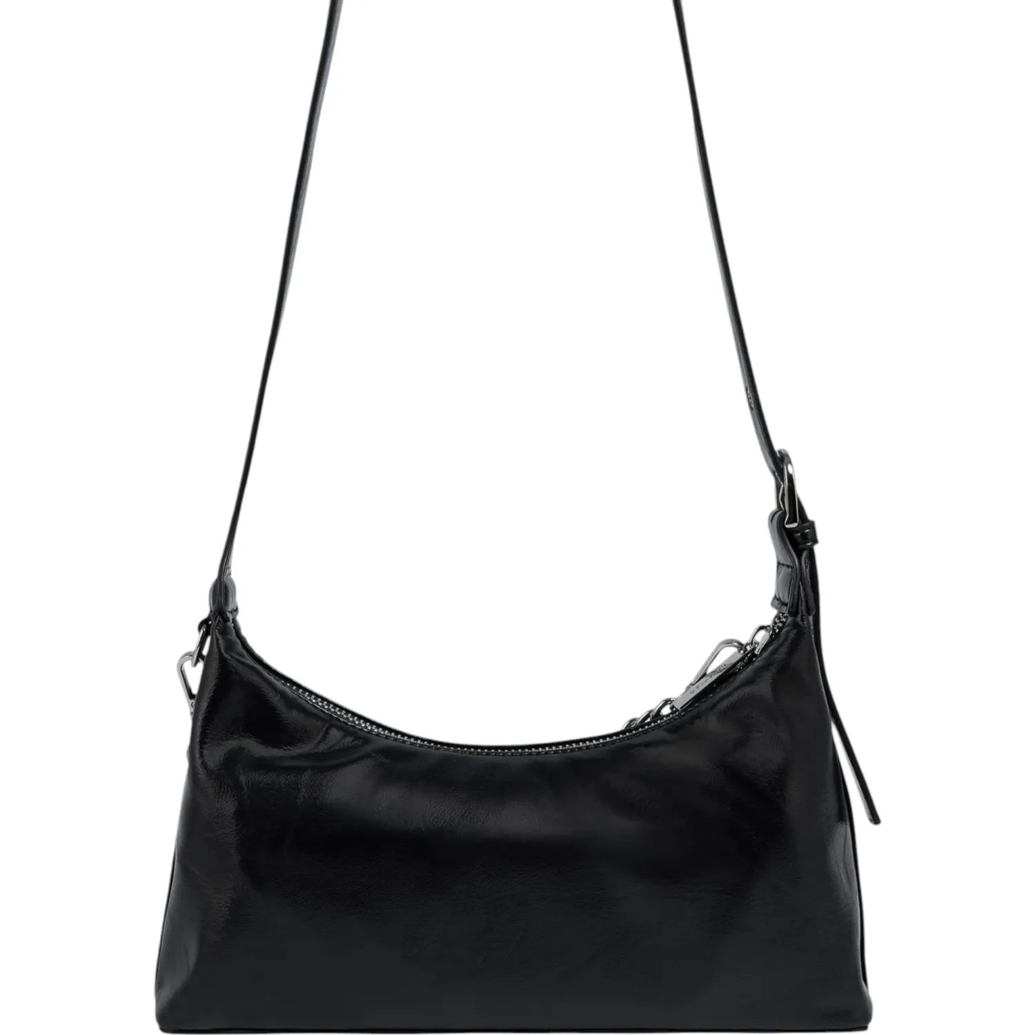 Bolso Crepier Mujer Crossbody Lali Mediano color negro | Platanitos