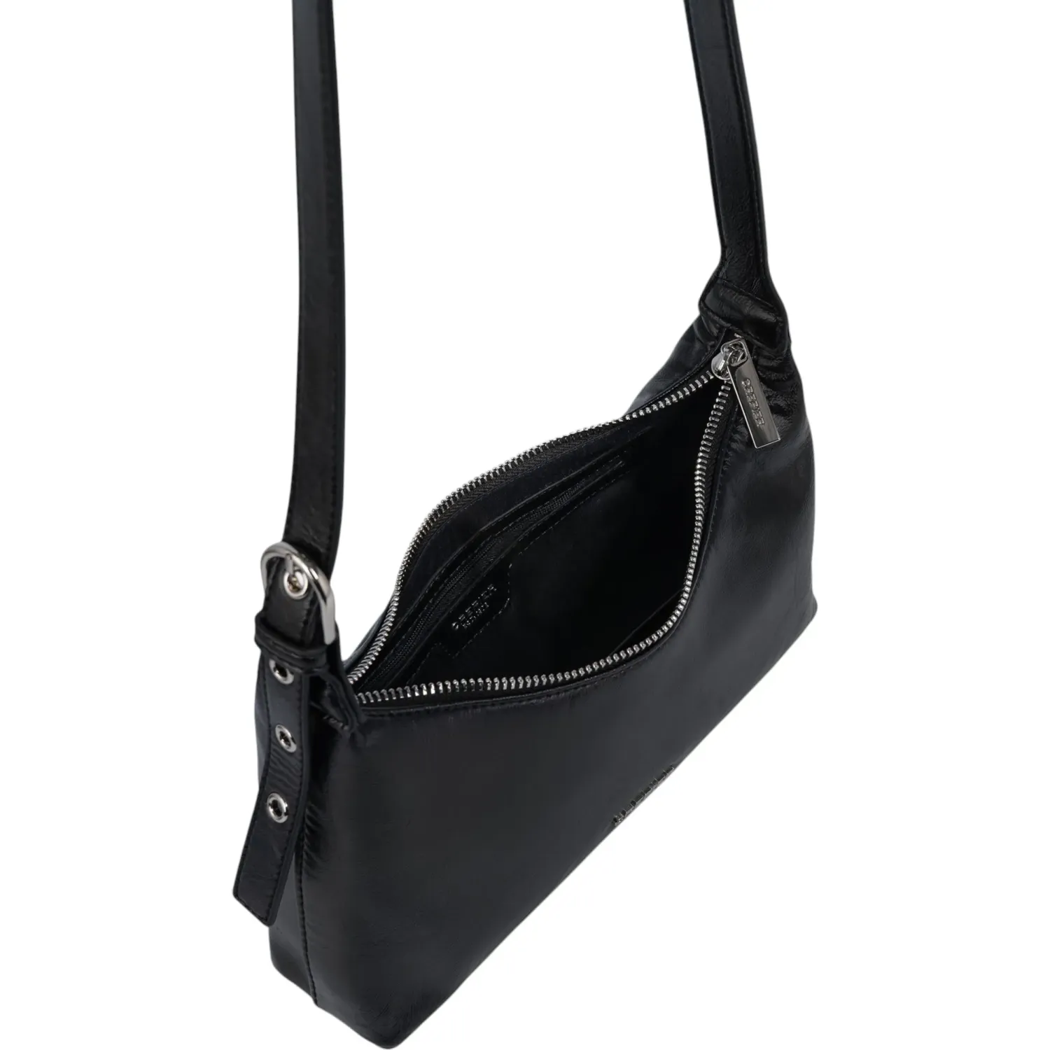 Bolso Crepier Mujer Crossbody Lali Mediano color negro | Platanitos