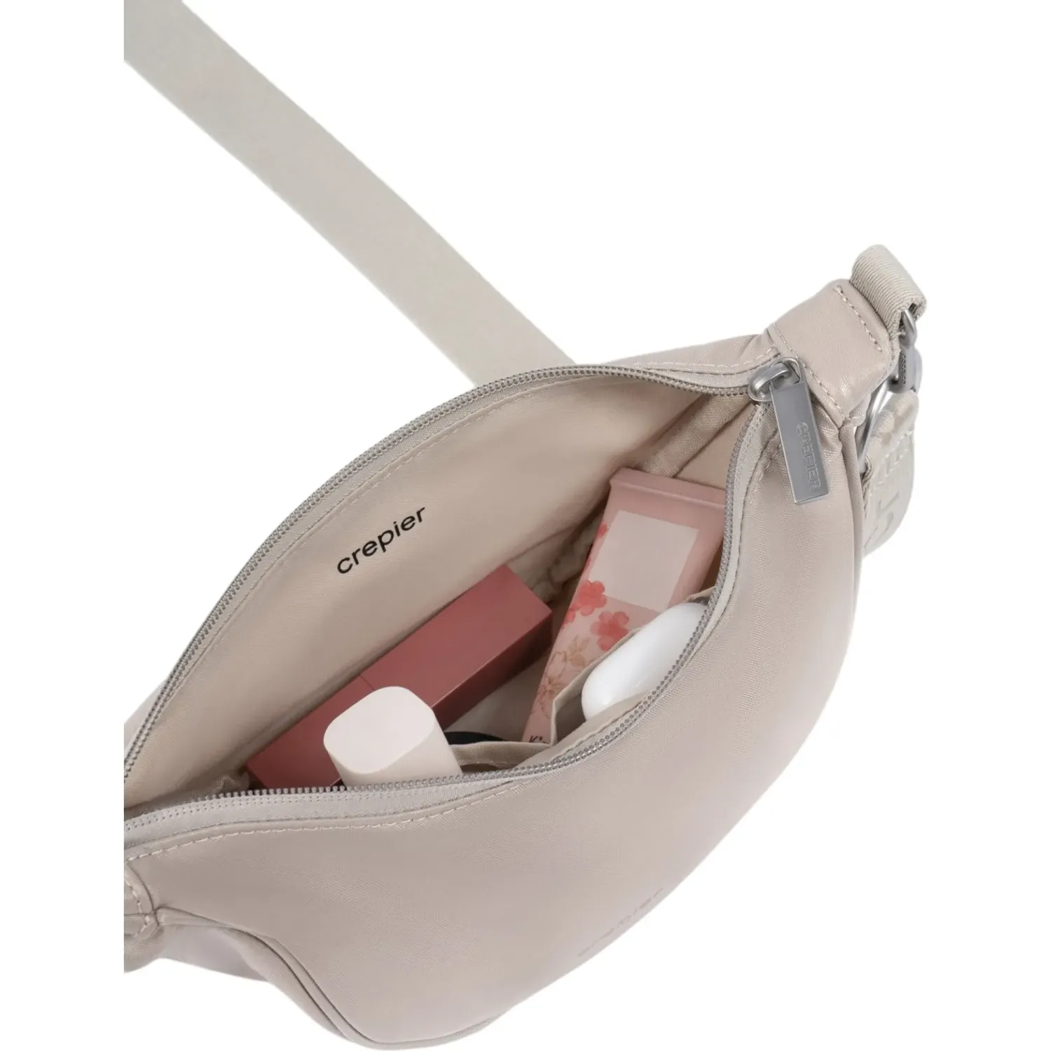 CREPIER Bolso Crepier Mujer Hobo Callie 2.0 Chico color arena metálico | Platanitos