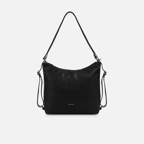 Bolso Crepier Mujer Hobo Kyra Mediano color negro | Platanitos