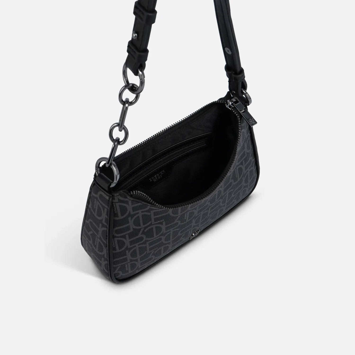 Bolso Crepier Mujer Hobo Naima Mediano color negro | Platanitos