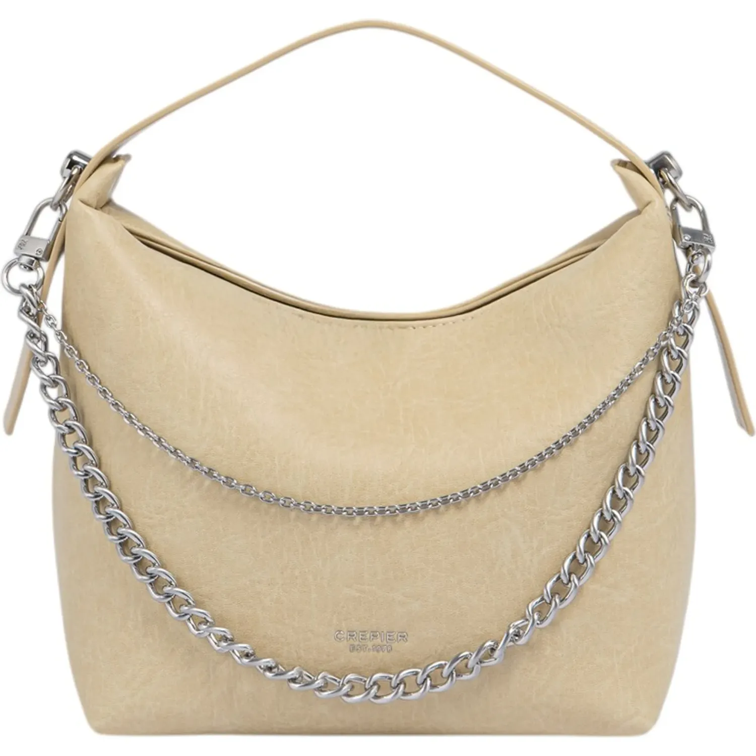 Bolso Crepier Mujer Hobo Onelia Chico color beige | Platanitos
