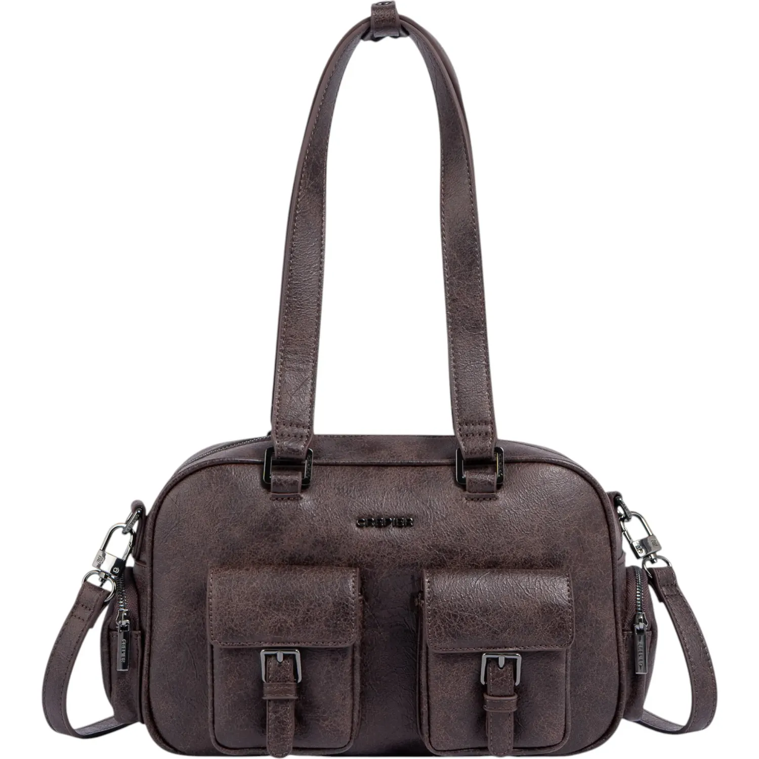 CREPIER Cartera Crepier Mujer Bowling Adeline Grande color marrón | Platanitos