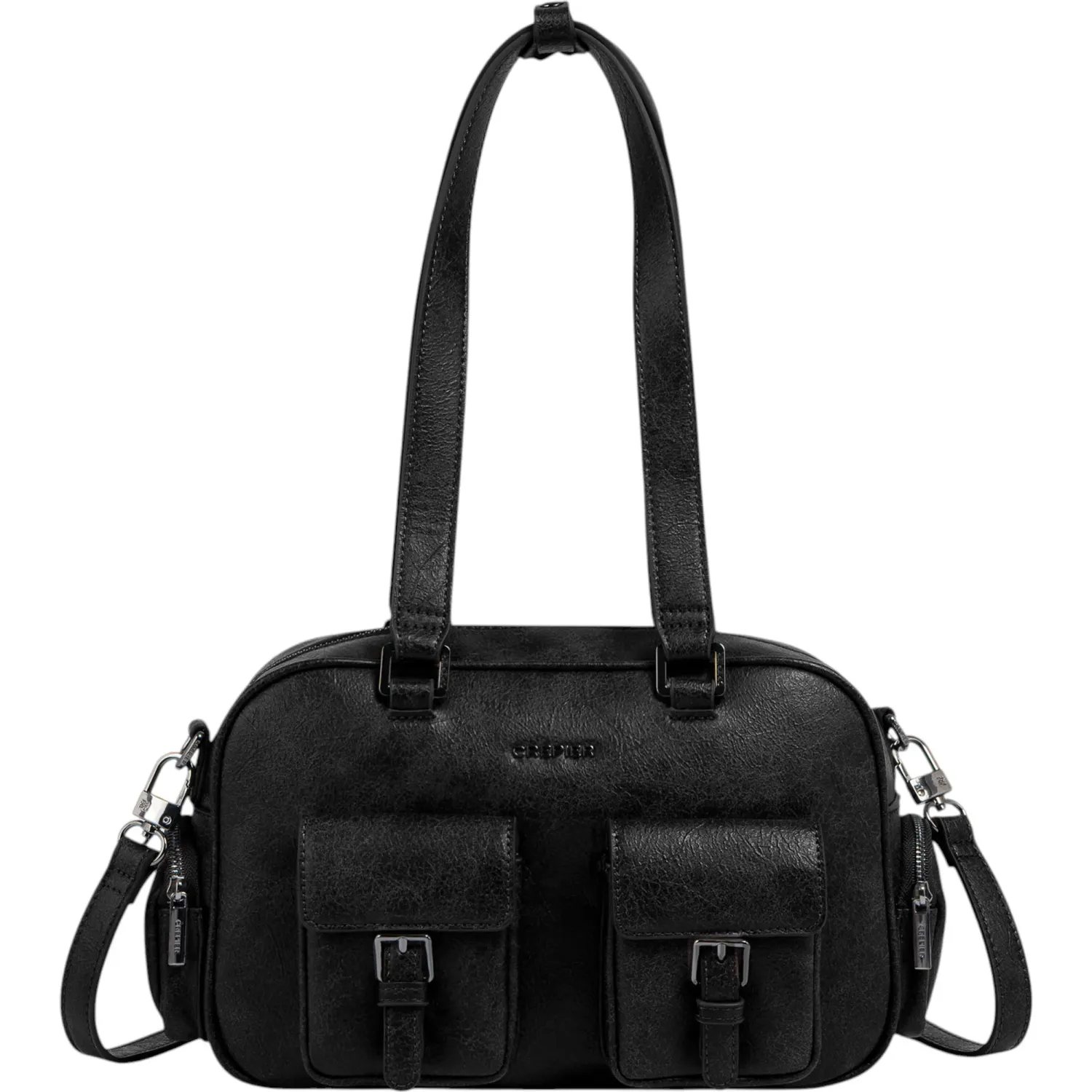 Cartera Crepier Mujer Bowling Adeline Grande color negro | Platanitos
