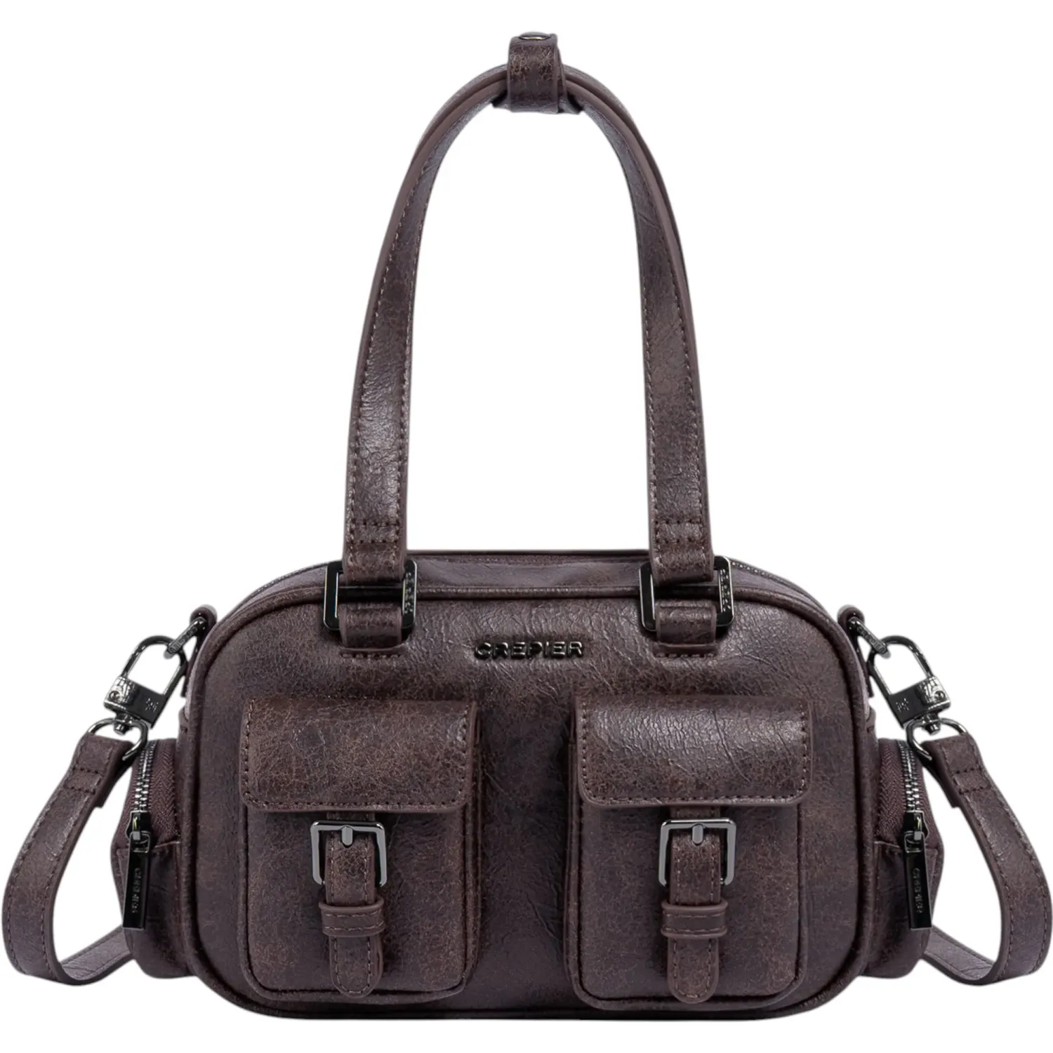 Cartera Crepier Mujer Bowling Adeline Mediano color marrón | Platanitos