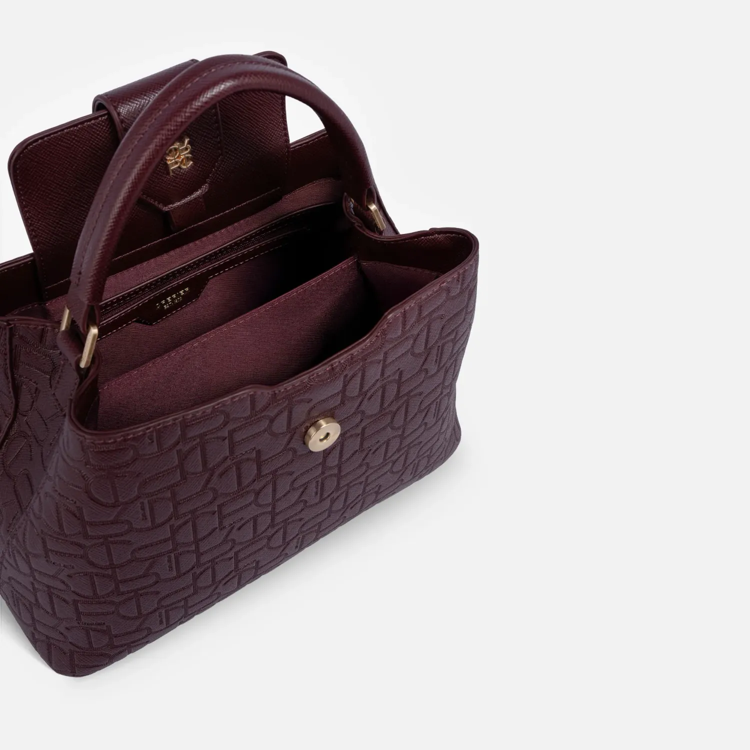 Cartera Crepier Mujer Satchel Amelia Mediano color burgundy | Platanitos