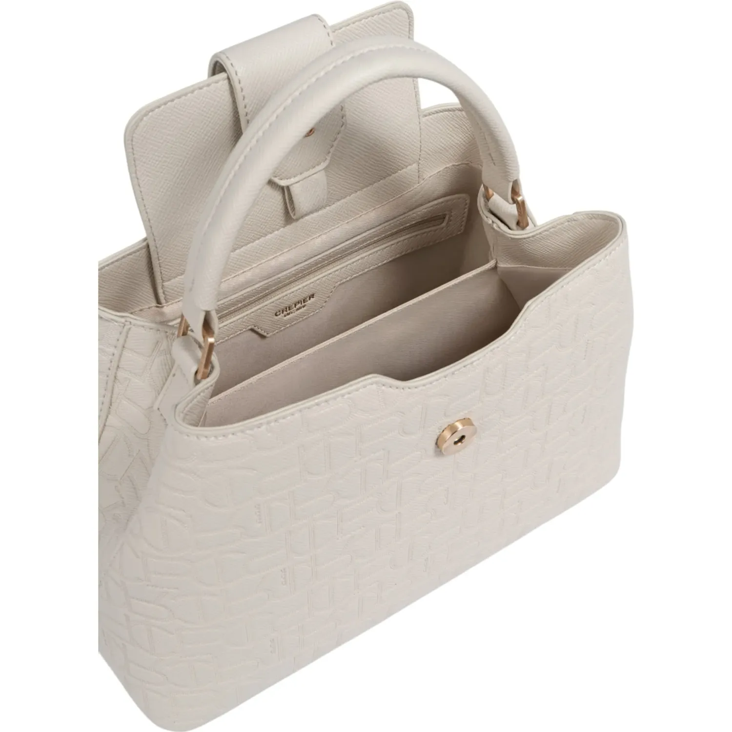 CREPIER Cartera Crepier Mujer Satchel Amelia Mediano color hueso | Platanitos