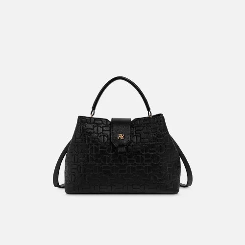 Cartera Crepier Mujer Satchel Amelia Mediano color negro | Platanitos