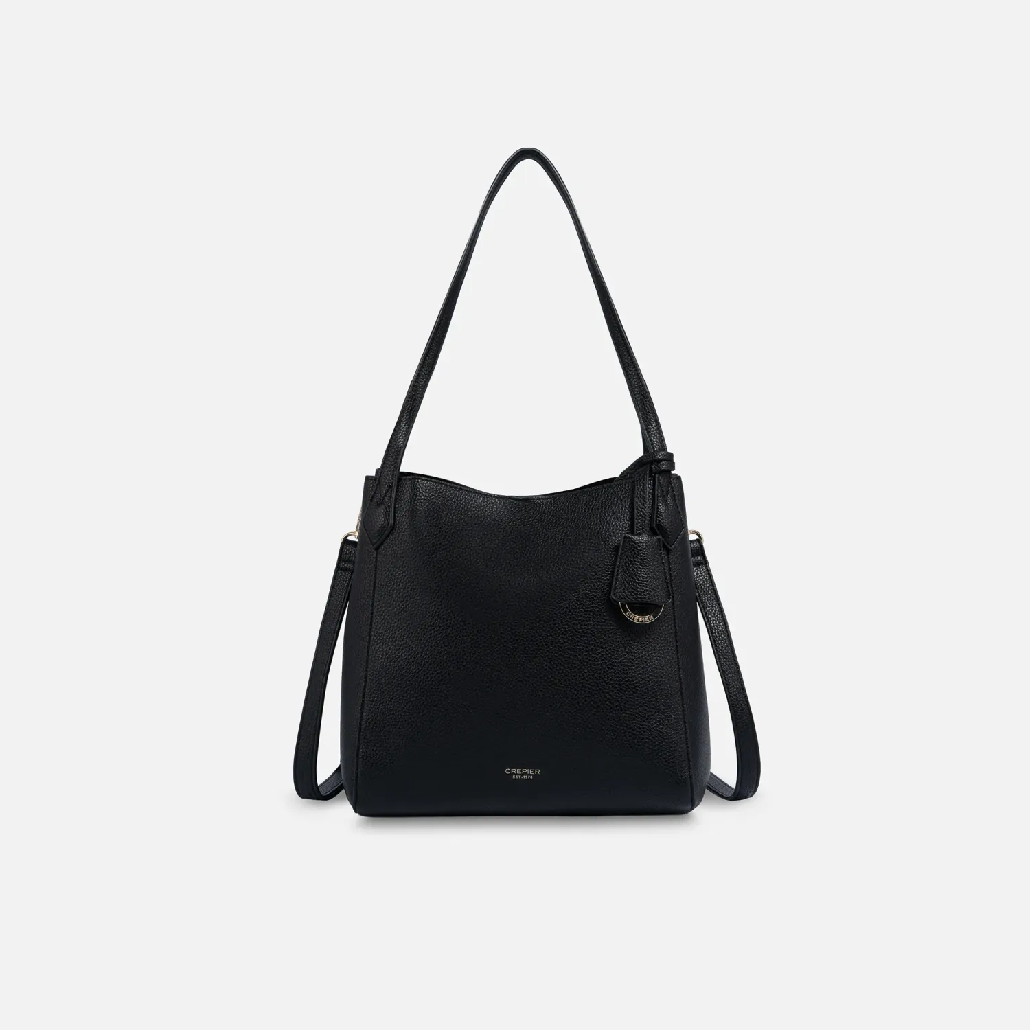 Cartera Crepier Mujer Satchel Ivet Grande color negro | Platanitos