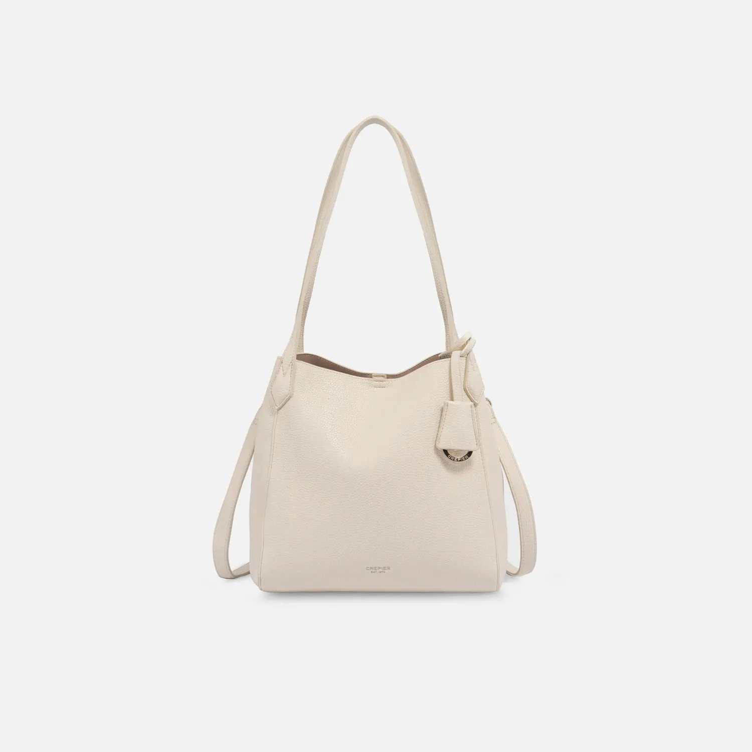 Cartera Crepier Mujer Satchel Ivet Grande color vainilla | Platanitos