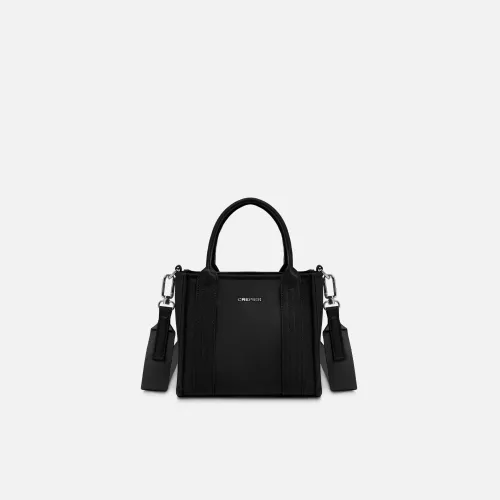 Cartera Crepier Mujer Satchel Olimpia Chico color negro | Platanitos