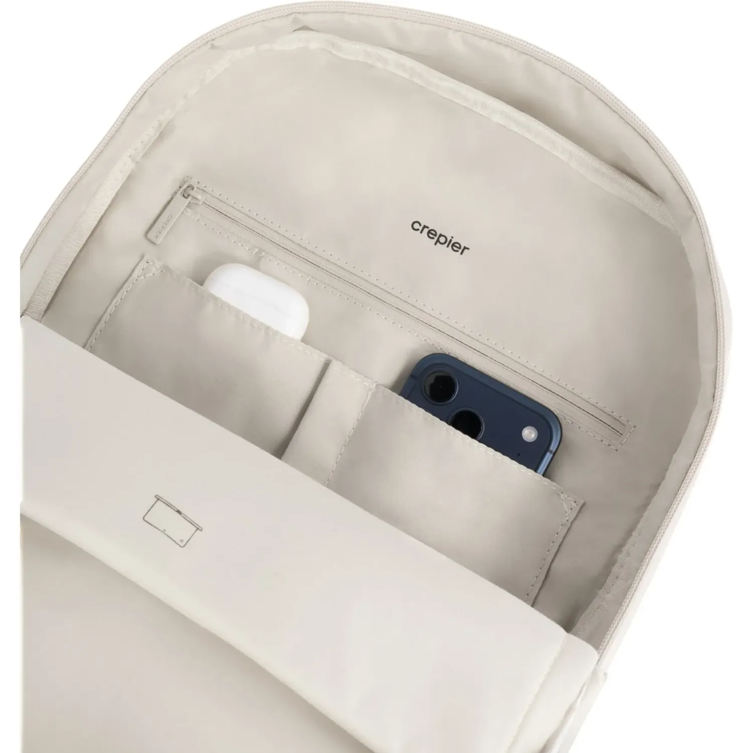 CREPIER Mochila Crepier Mujer Taylor Mediano color marfil | Platanitos