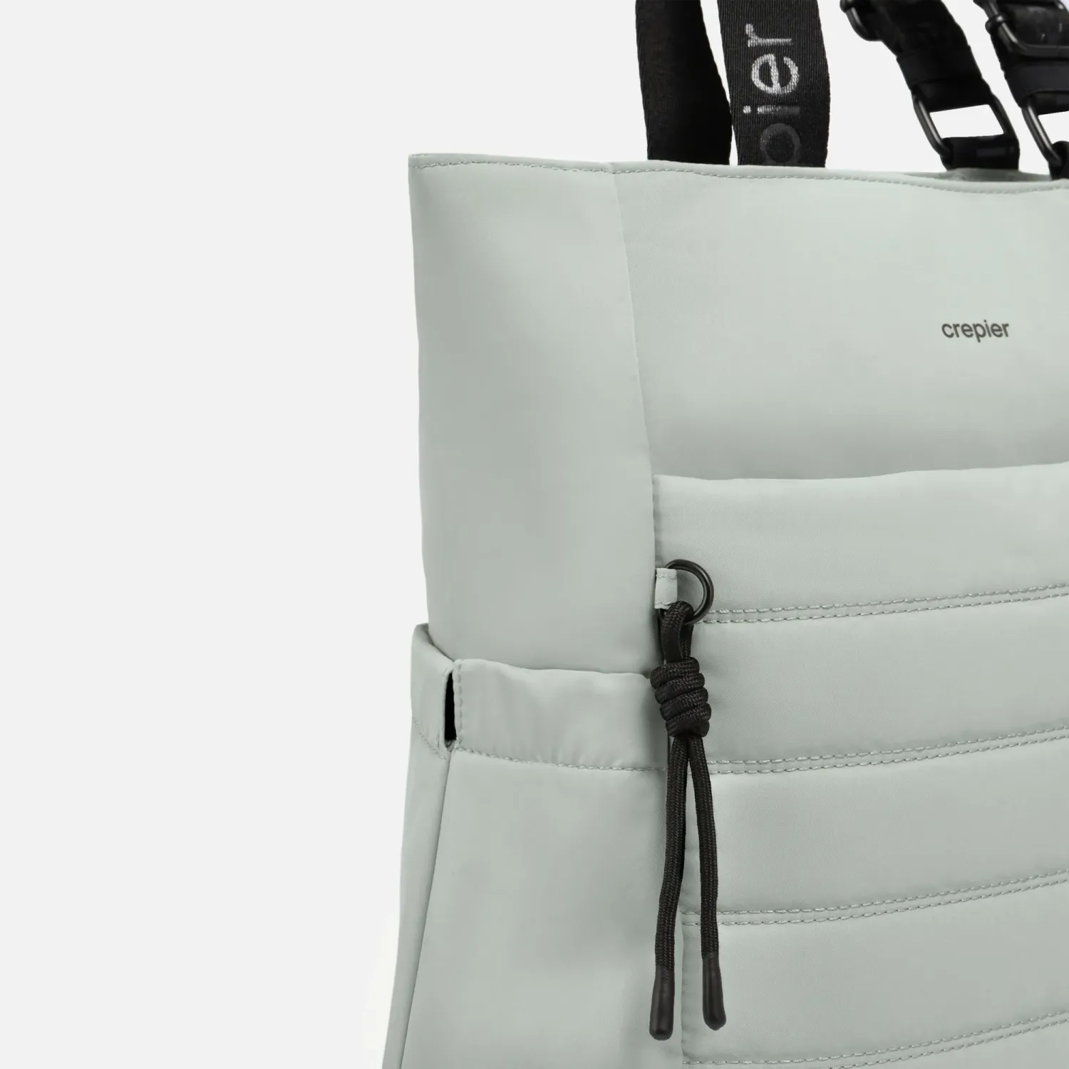 CREPIER Mochila Crepier Tote Mujer Tote Irina Grande color verde salvia | Platanitos