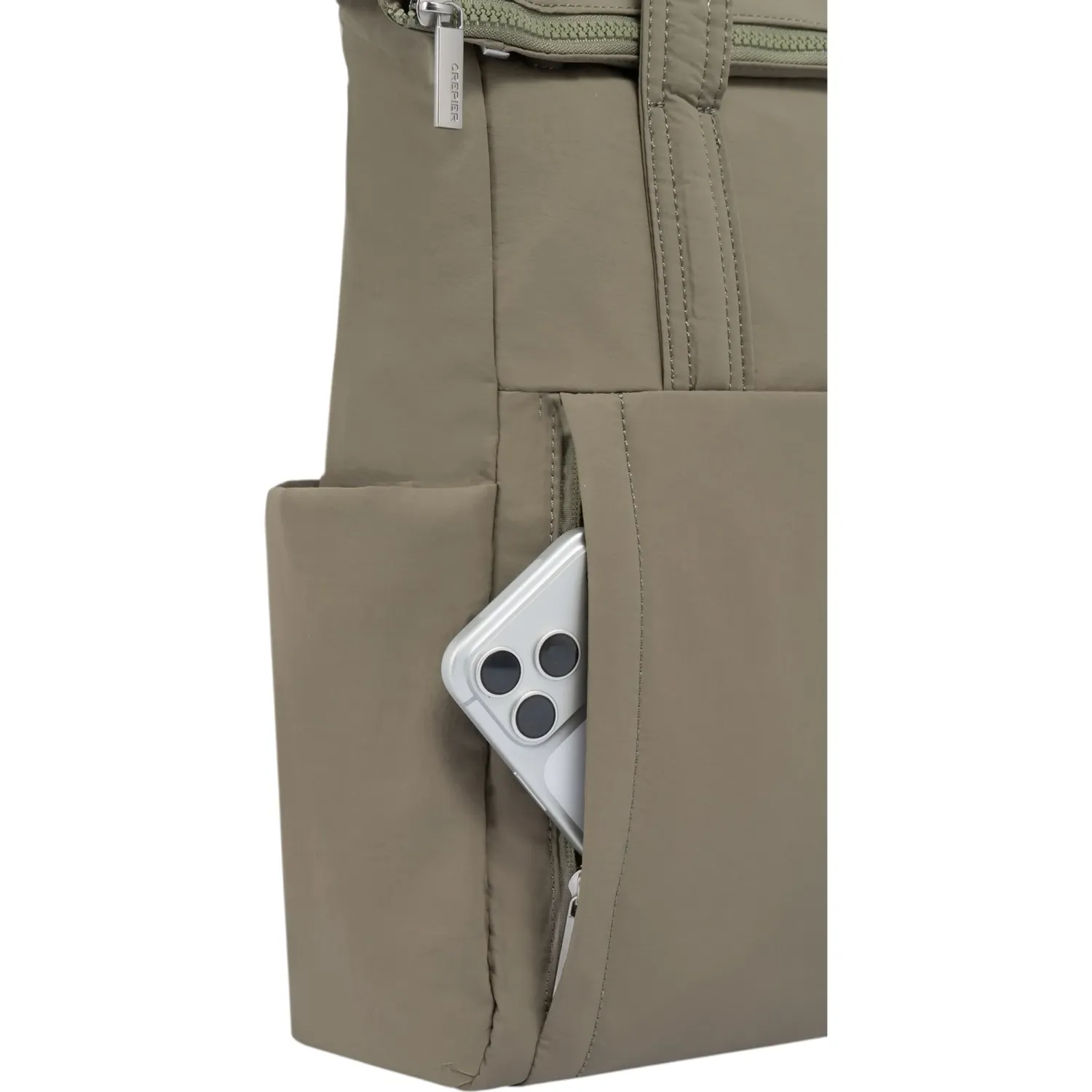 CREPIER Mochila Crepier Tote Mujer Tote Lia Mediano color olivo | Platanitos