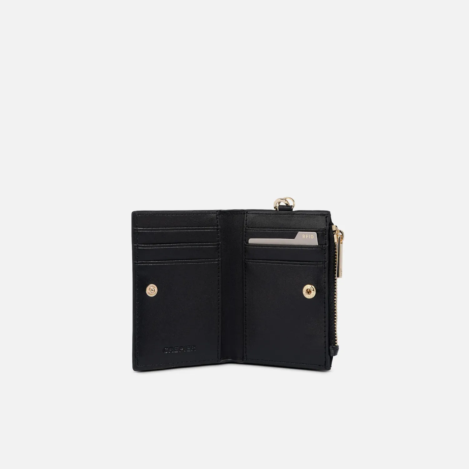 CREPIER Monedero Crepier Mujer Riana Chico Signature color negro | Platanitos