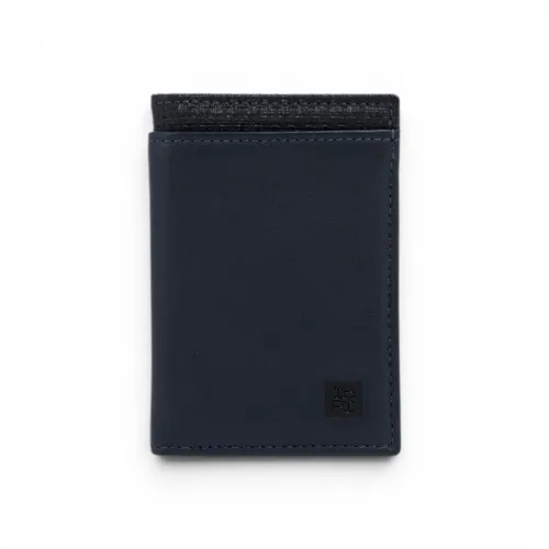Hombre CREPIER Azul Tarjetero Hombre Cuero Eloi 2.0 Mediano