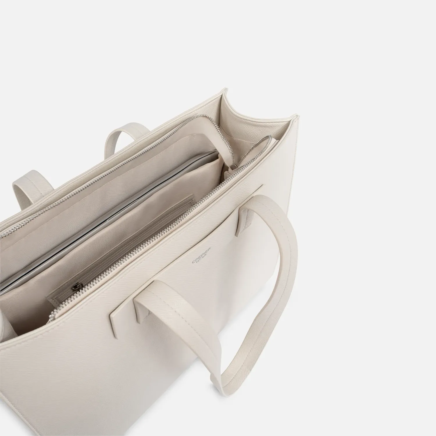 Tote Crepier Mujer Felia Grande color hueso | Platanitos