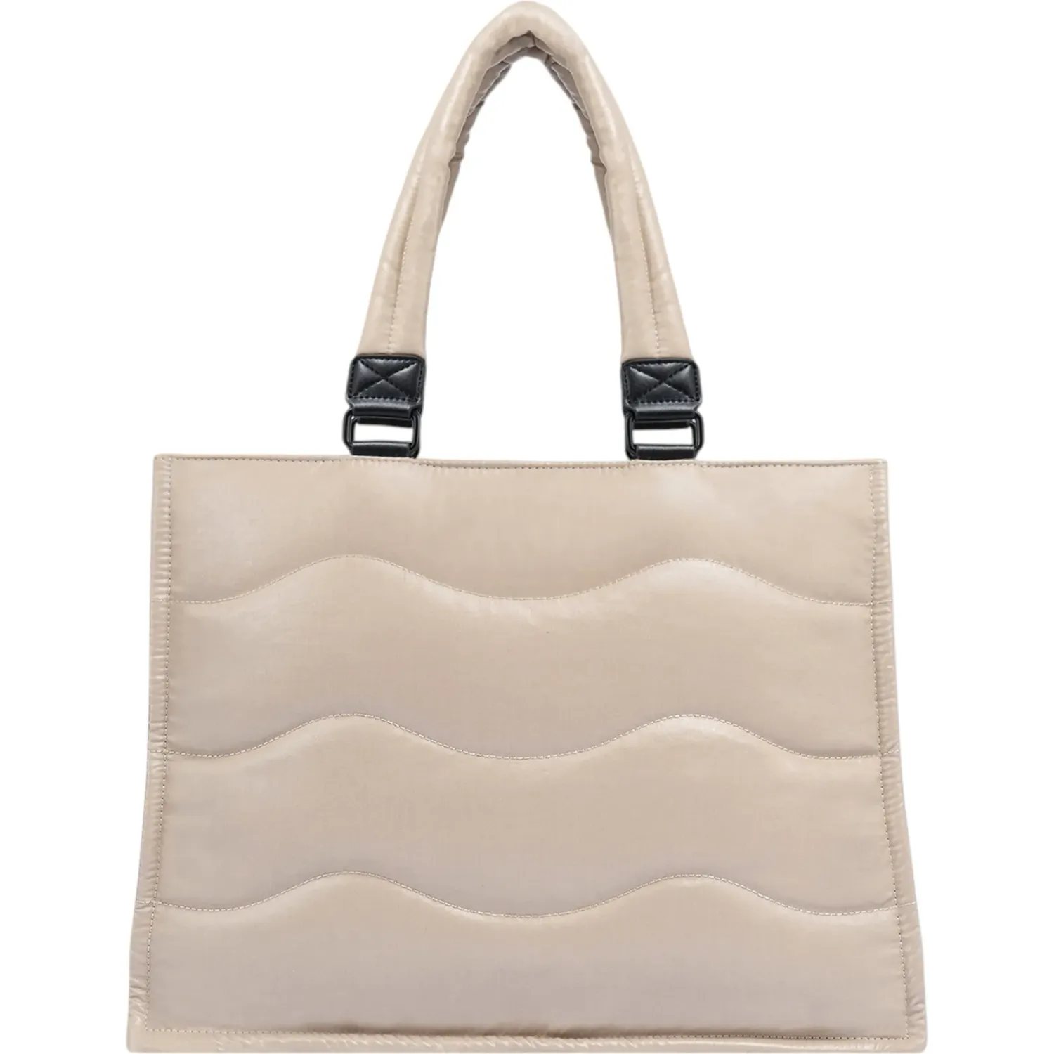 Tote Crepier Horizontal Mujer Horizontal Moon Grande color arena metálico | Platanitos