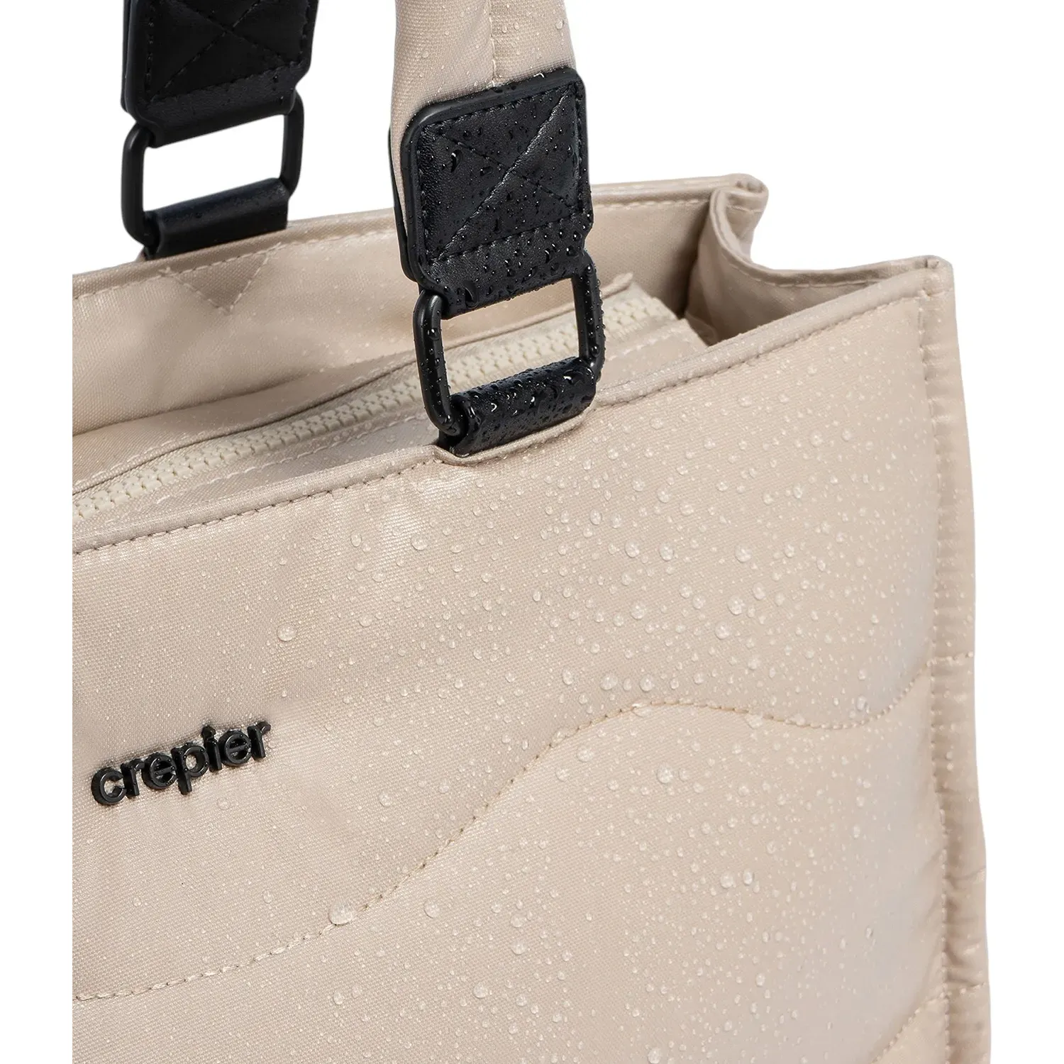 Tote Crepier Horizontal Mujer Horizontal Moon Grande color arena metálico | Platanitos