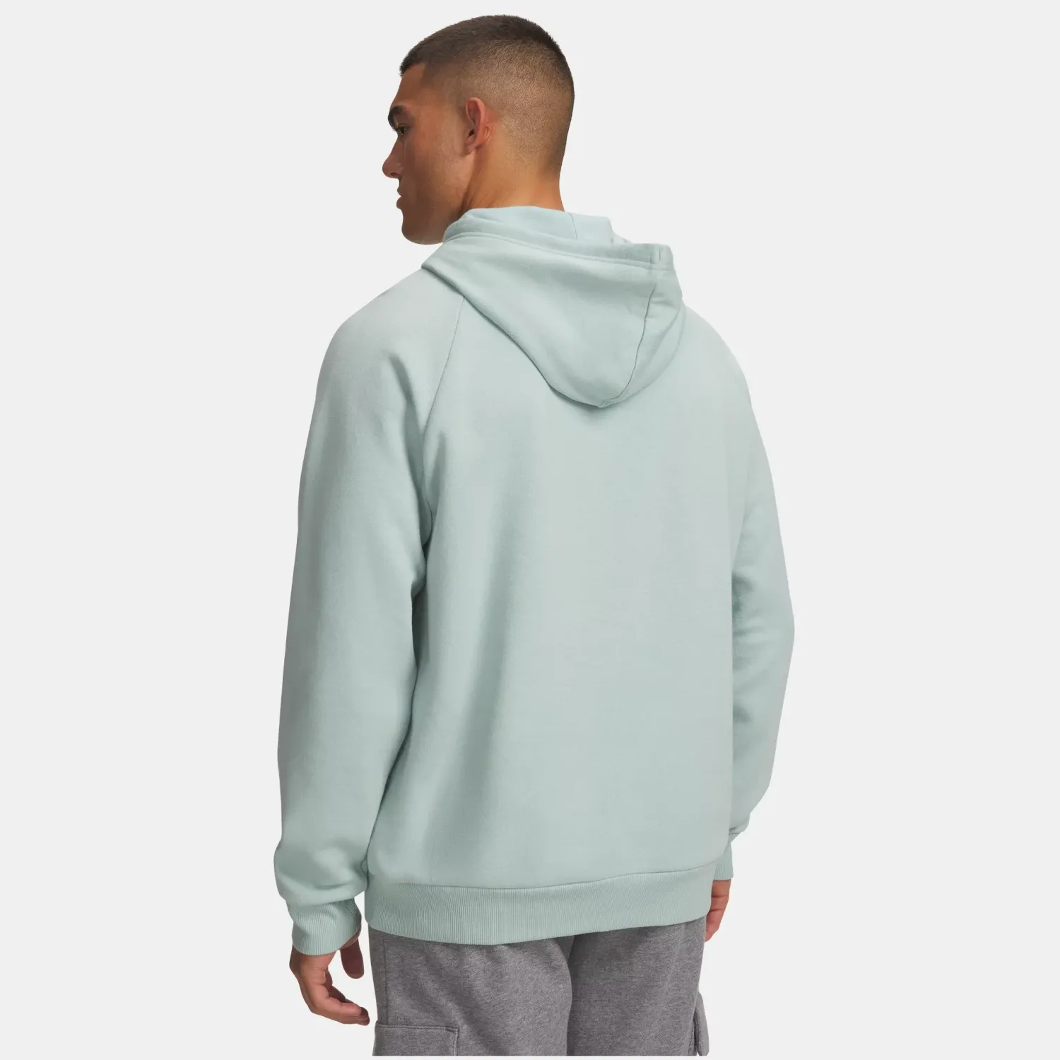 Polera Under Armour Training Hombre Rival Fleece Logo color verde menta | Platanitos