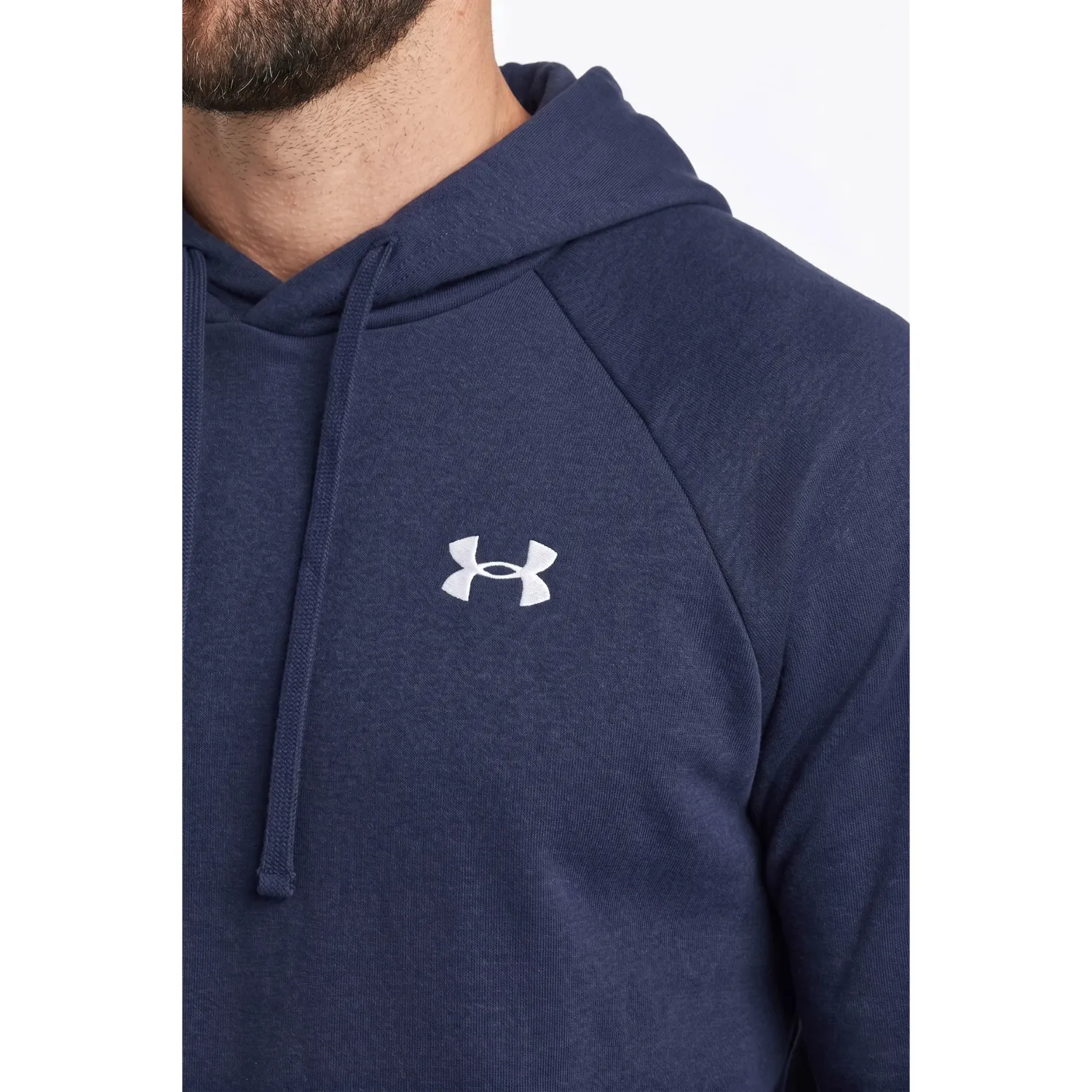 Polera Under Armour Deportiva Hombre Rival Fleece Hoodie color azul | Platanitos