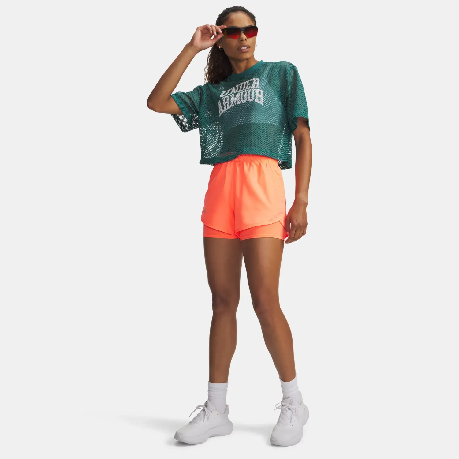 Short Under Armour Running Mujer Fly By 2-In-1 color naranja | Platanitos
