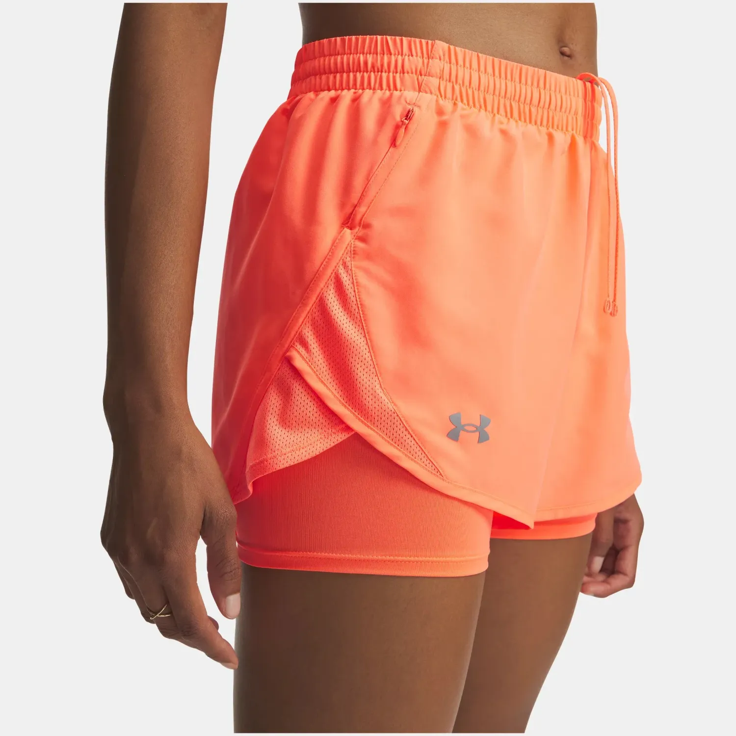 Short Under Armour Running Mujer Fly By 2-In-1 color naranja | Platanitos