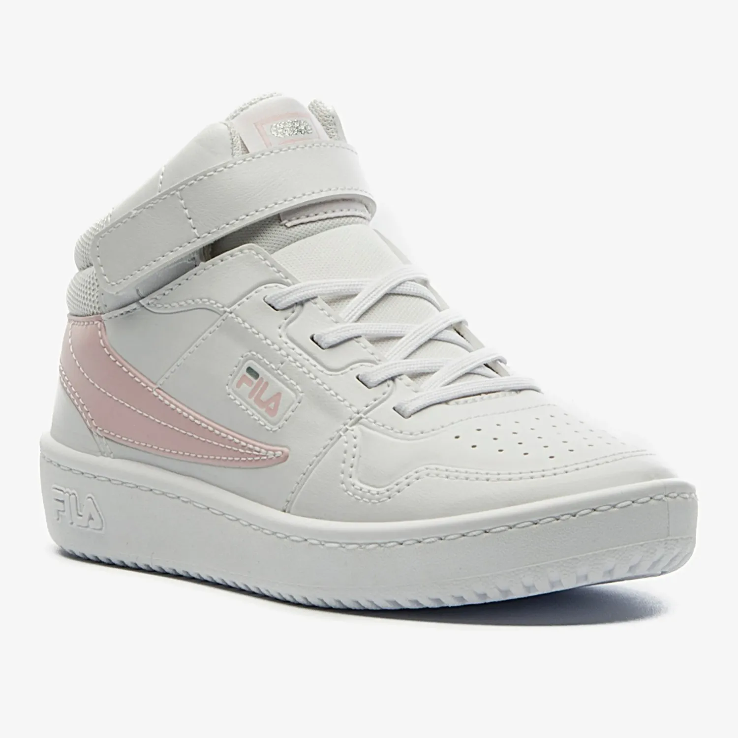 Zapatillas Fila Urbanas Niña Acd Classic Mid color blanco / rosado | Platanitos