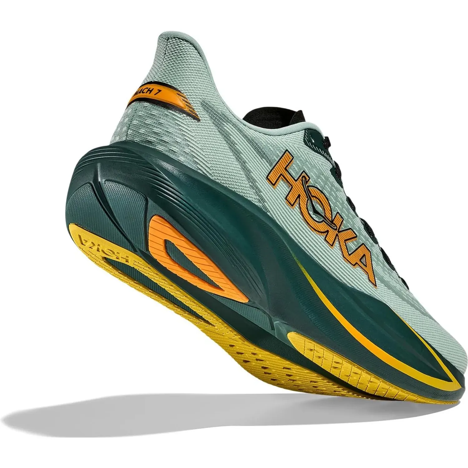 Zapatillas Hoka Running Hombre Mach 7 color verde | Platanitos