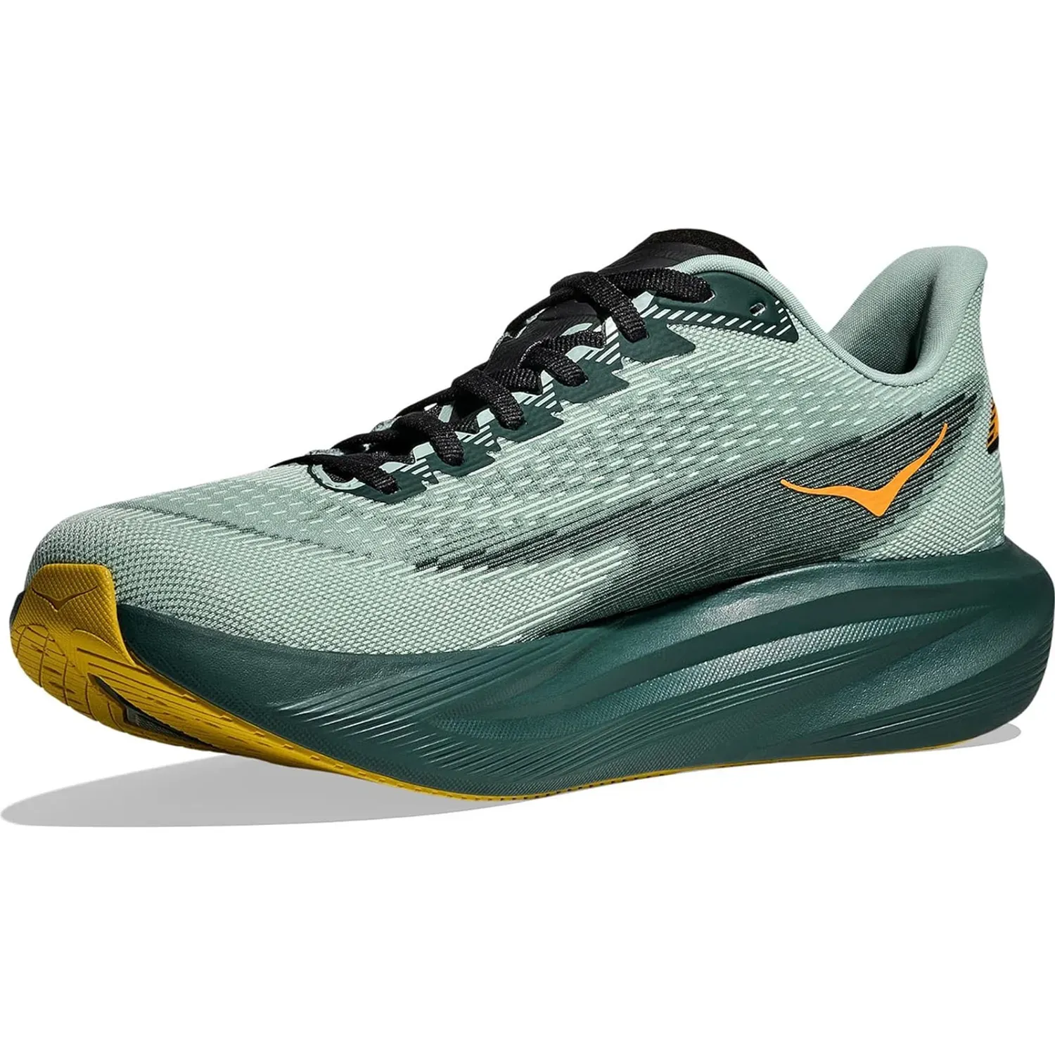 Zapatillas Hoka Running Hombre Mach 7 color verde | Platanitos