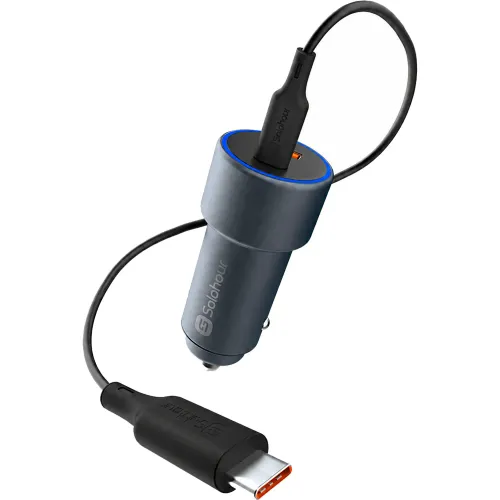 SOLOHOUR Kit Para Carro Cargador 2 Puertos 48w + Cable Type-C To Type-C