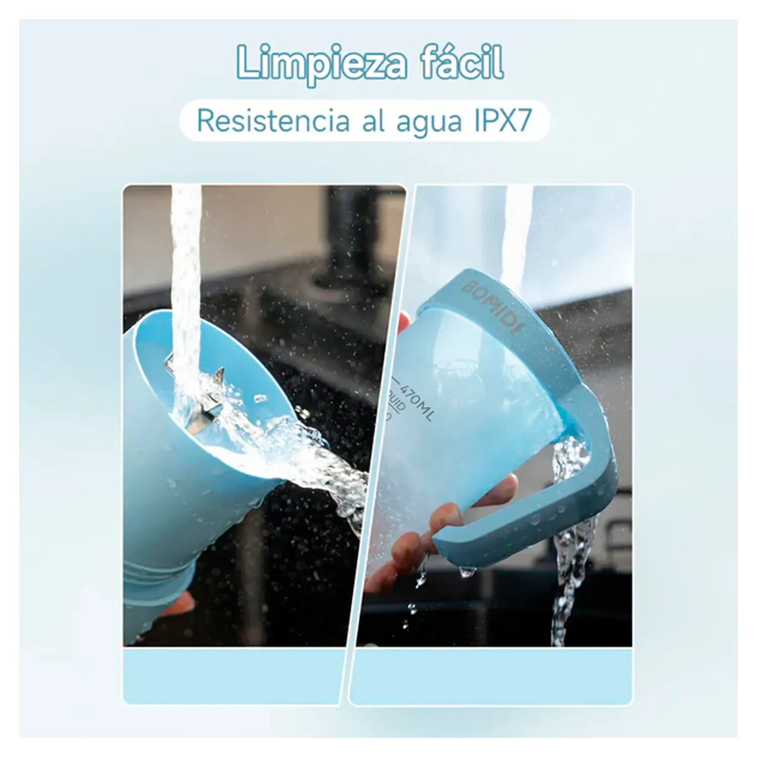 Licuadora Bomidi Portátil Modelo Jb01 Capacidad De 450ml color celeste | Platanitos