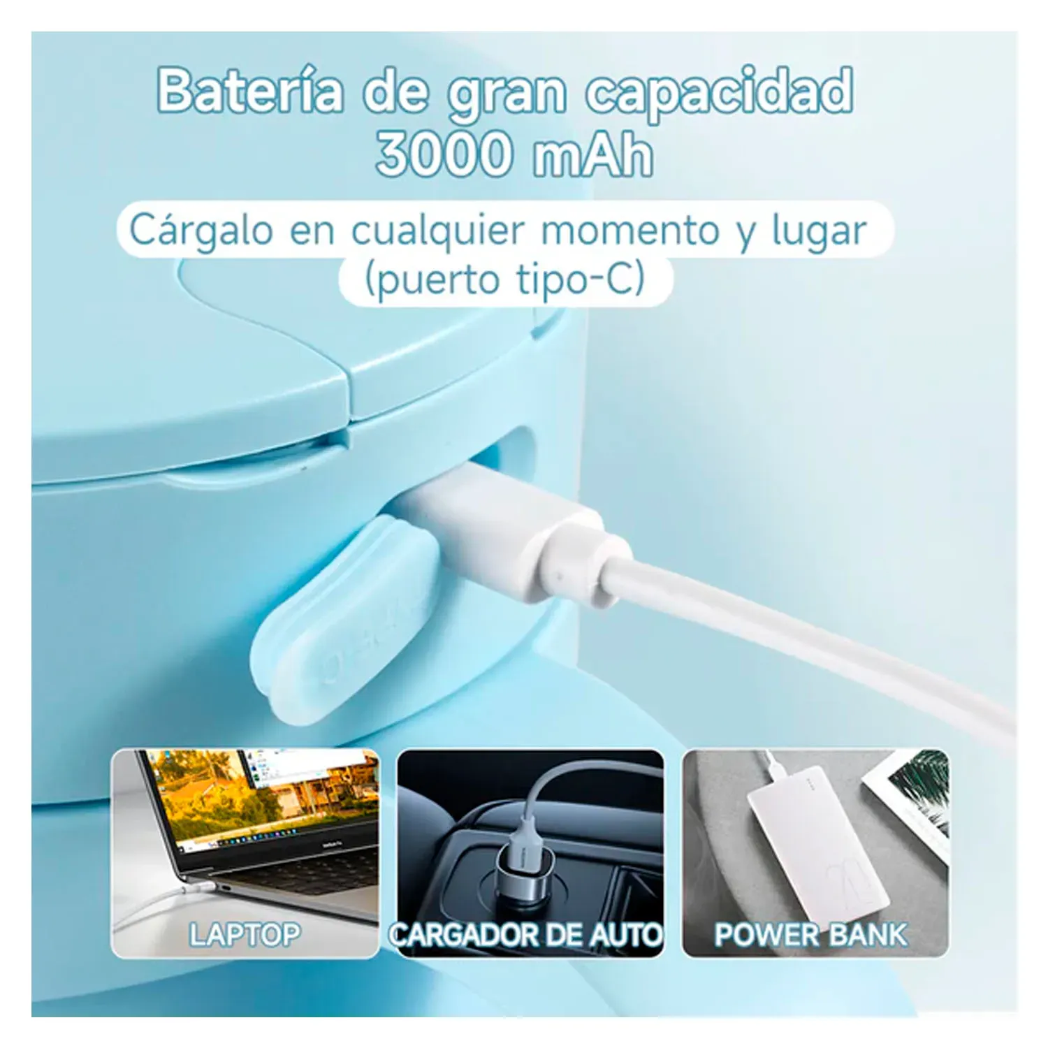 Licuadora Bomidi Portátil Modelo Jb01 Capacidad De 450ml color celeste | Platanitos
