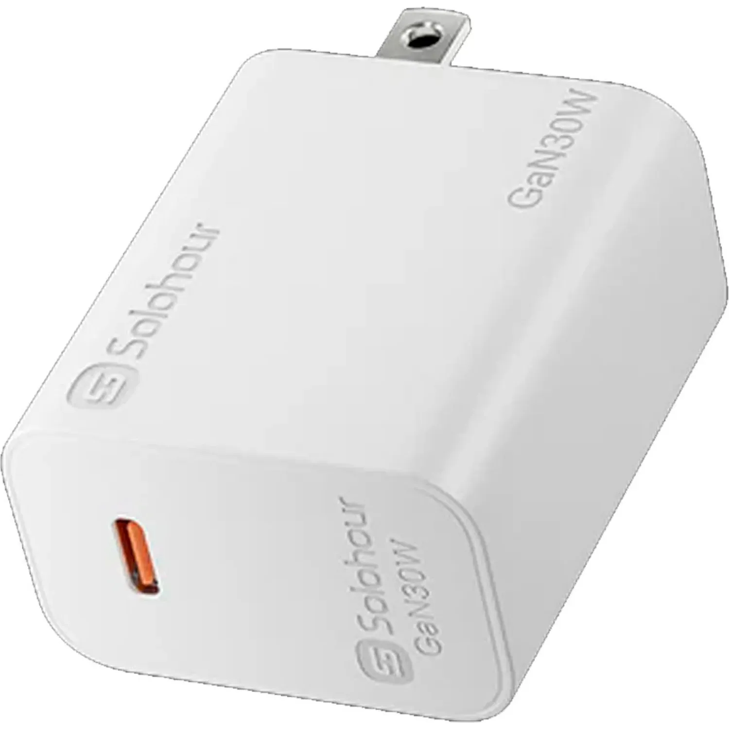 SOLOHOUR Cargador Solohour Rápido Gan 30w Con Cable Type-C color blanco | Platanitos