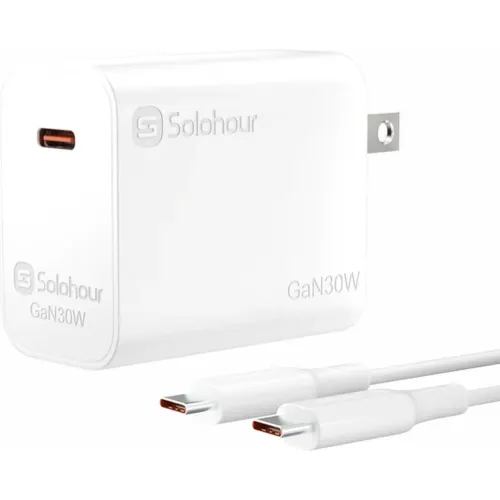 SOLOHOUR Cargador Rápido Gan 30w Con Cable Type-C