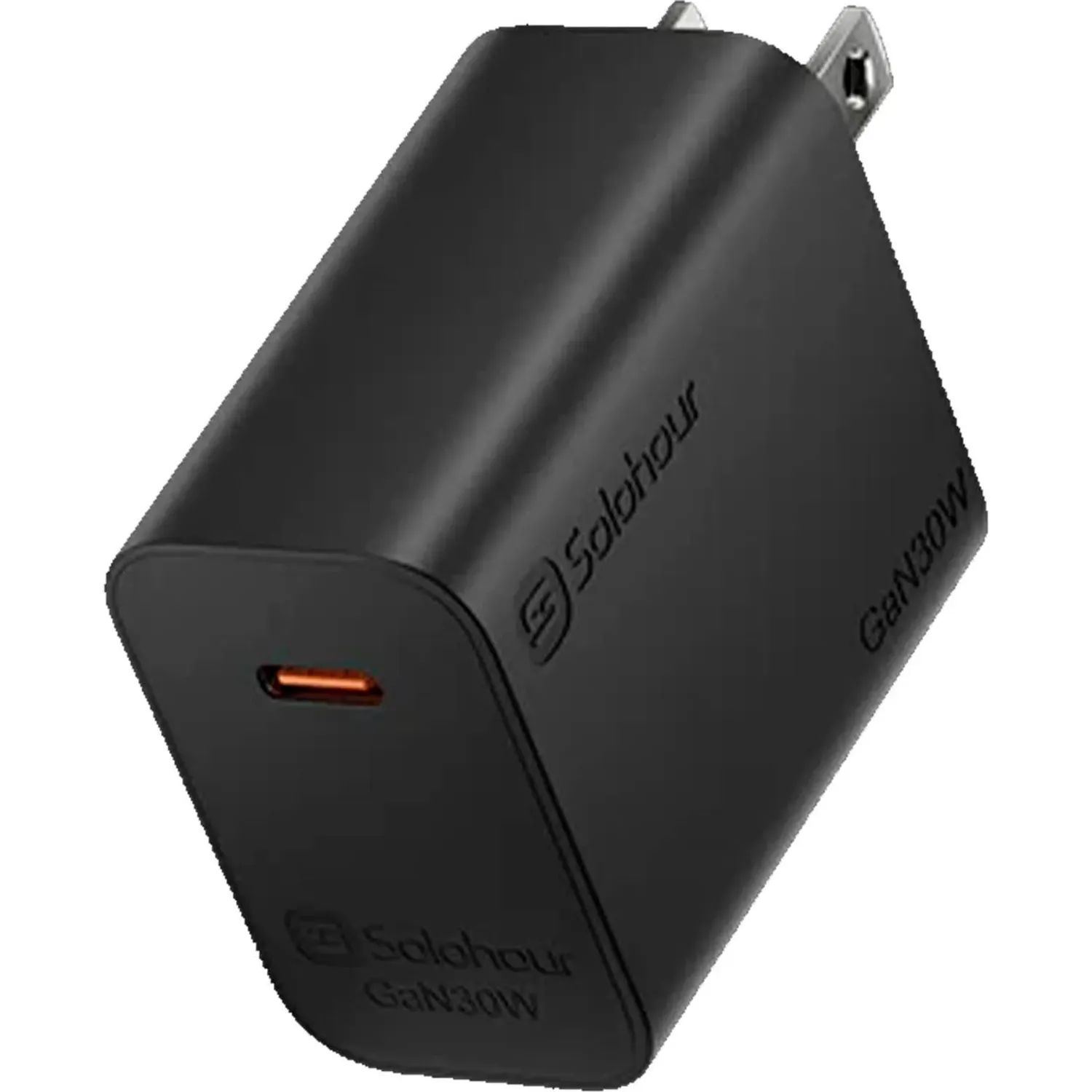 SOLOHOUR Cargador Solohour Rápido Gan 30w Con Cable Type-C color negro | Platanitos