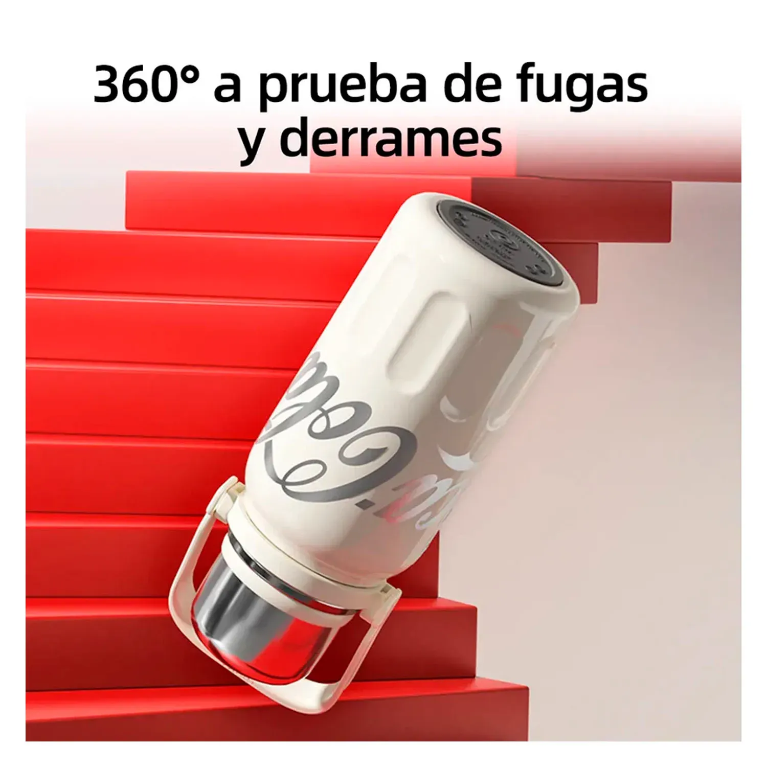 Termo Germ Deportivo Coca‑cola  Estelar 800ml Con Tapa Taza color negro | Platanitos