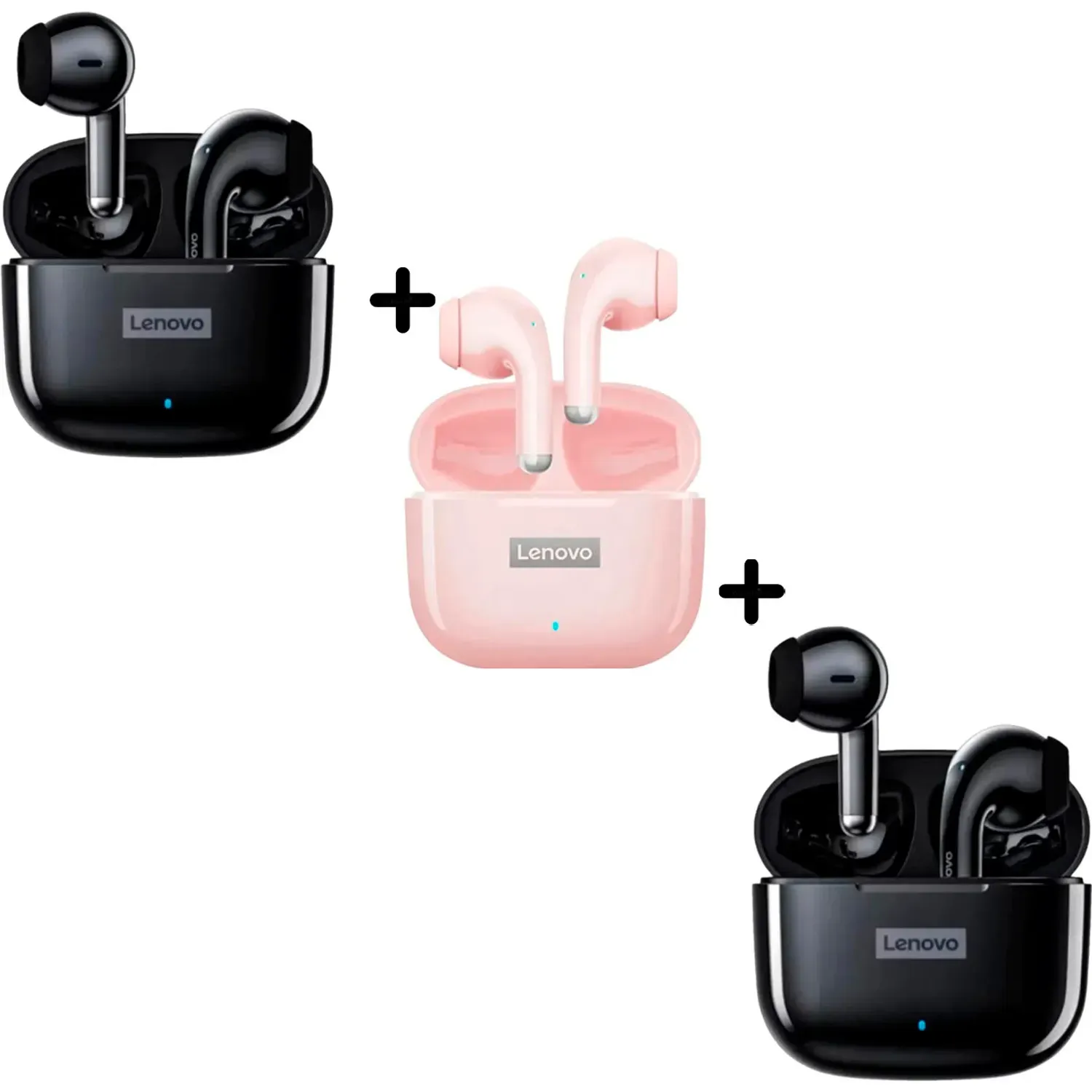 LENOVO Combo Lenovo Audifonos Lp40 Pro Negro X2 + Lp40 Pro Rosado color negro/rosa | Platanitos