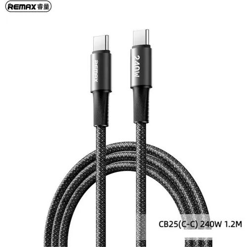 Cable Remax Cb25 Usb-C A Usb-C 240w Carga Rápida color negro | Platanitos