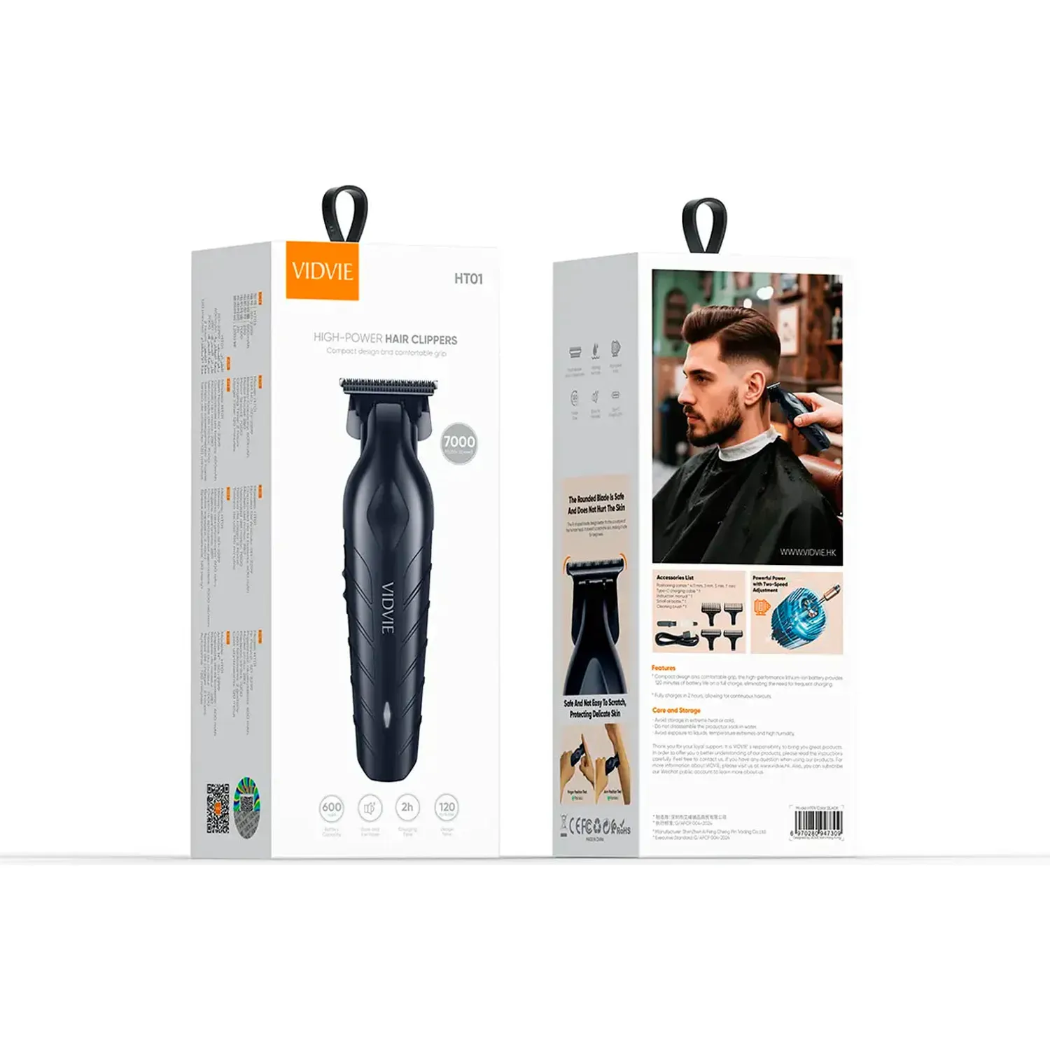 Cortadora Vidvie De Cabello Modelo Ht01 Recargable Profesional color negro | Platanitos