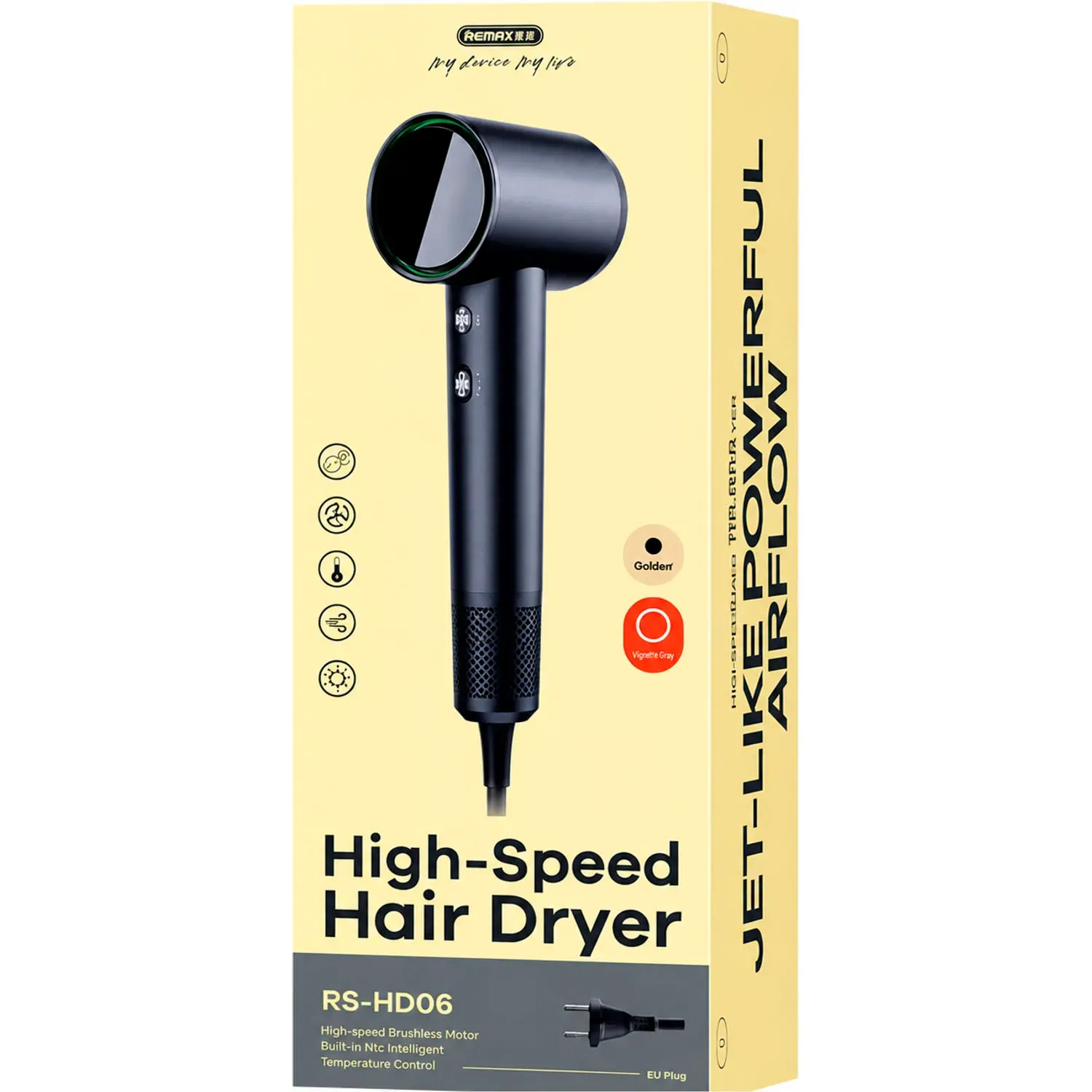 Secador Remax De Cabello De Alta Velocidad Rs-Hd06 1600w color blanco | Platanitos
