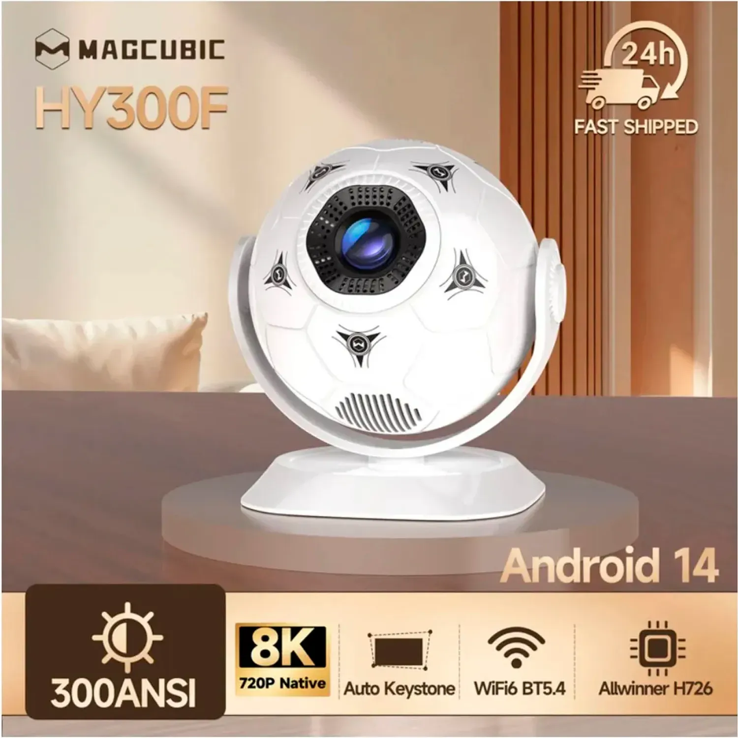 MAGCUBIC Proyector Magcubic Portátil Hy300f Android Wifi Bluetooth color blanco | Platanitos