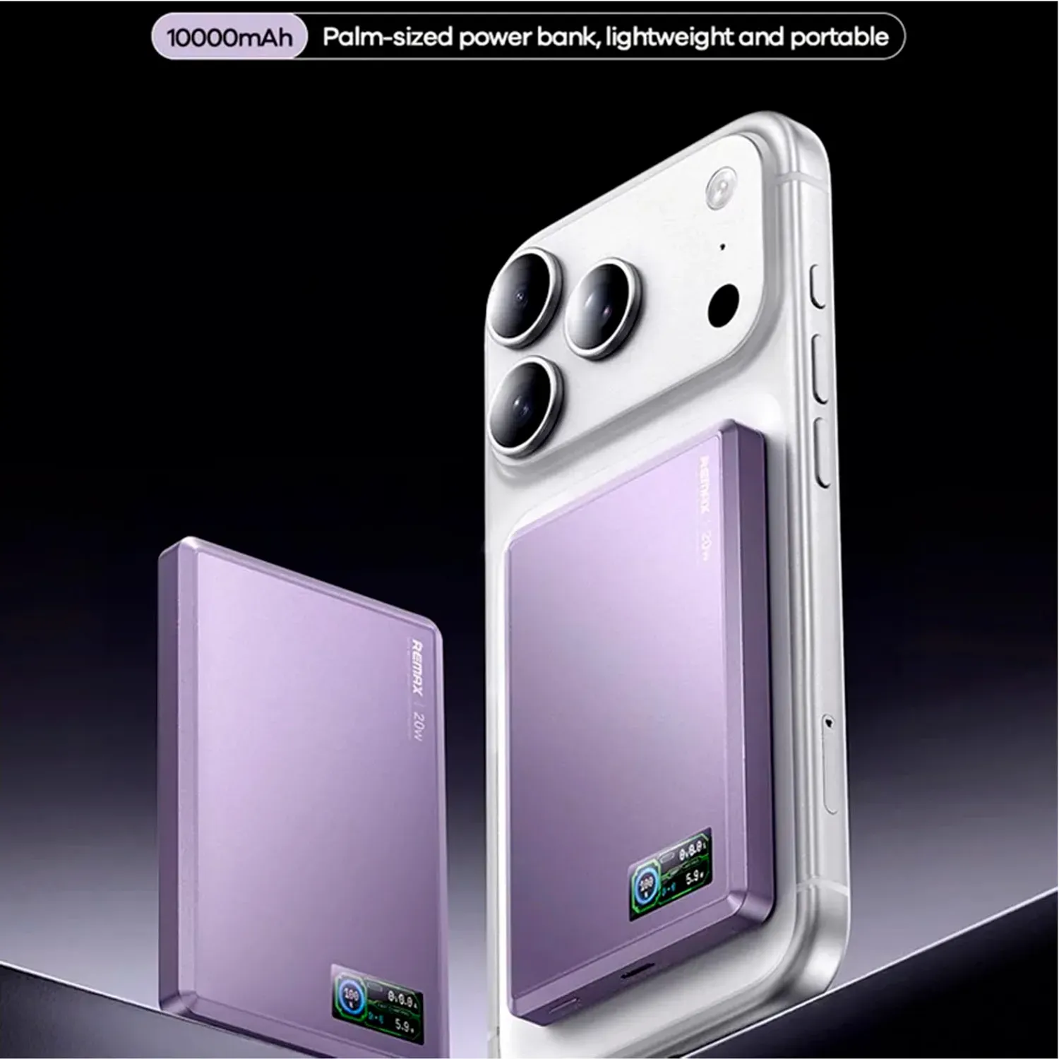 REMAX Cargador Remax Portatil Powerbank Magnético Aurora Fp-37 10000mah 20w color gris | Platanitos