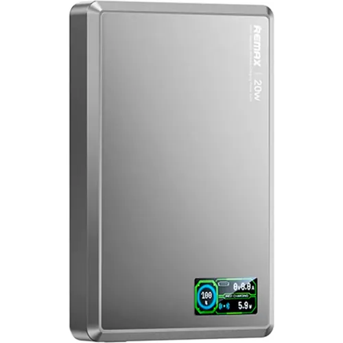 Cargador Remax Portatil Powerbank  Magnético Aurora Fp-37 10000mah 20w color gris | Platanitos