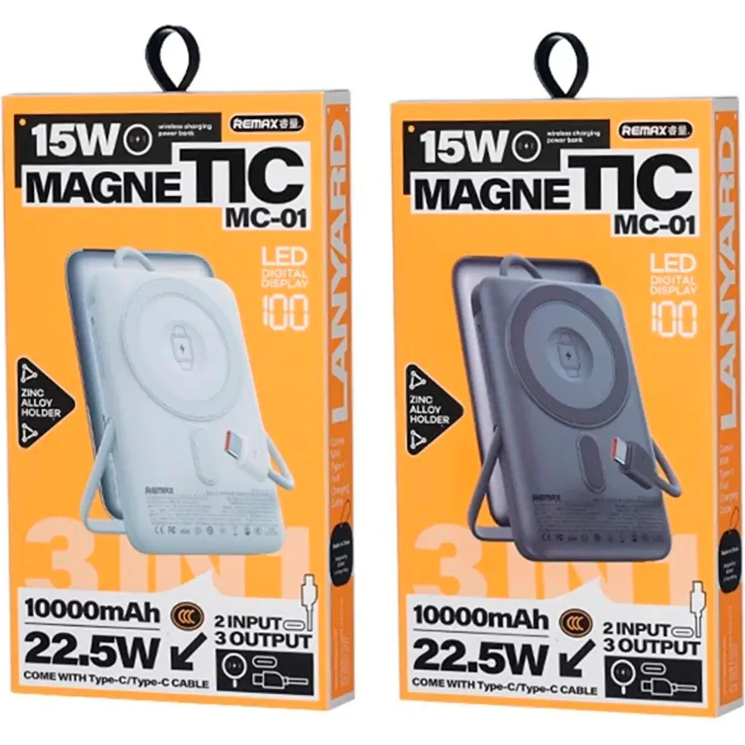 Cargador Remax Portatil Powerbank  Magnético Mc-01 3 En 1 10000mah 15w color plateado | Platanitos