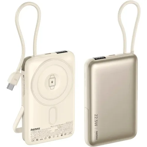 Cargador Remax Portatil Powerbank  Magnético Mc-01 3 En 1 10000mah 15w color plateado | Platanitos